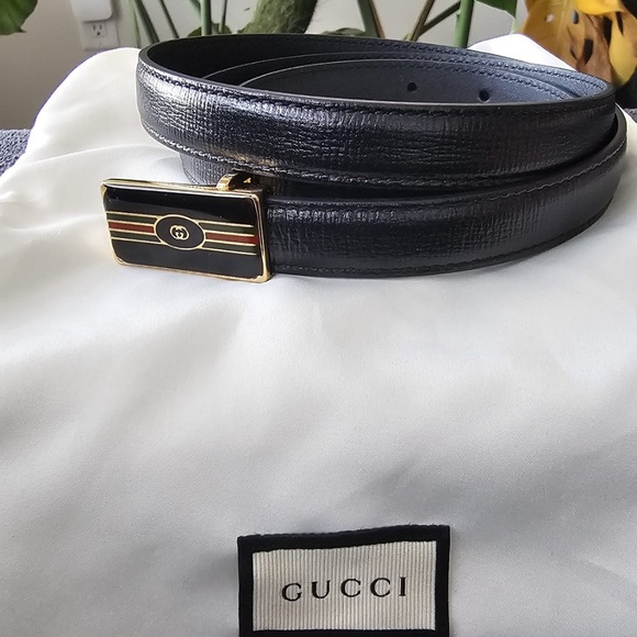 Gucci Black Skinny Belt main image 5